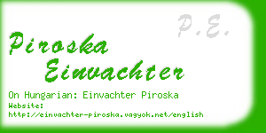 piroska einvachter business card